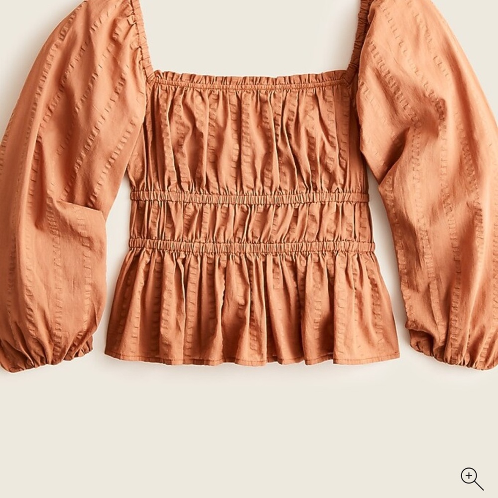 J. Crew Puff-sleeve textured cotton top